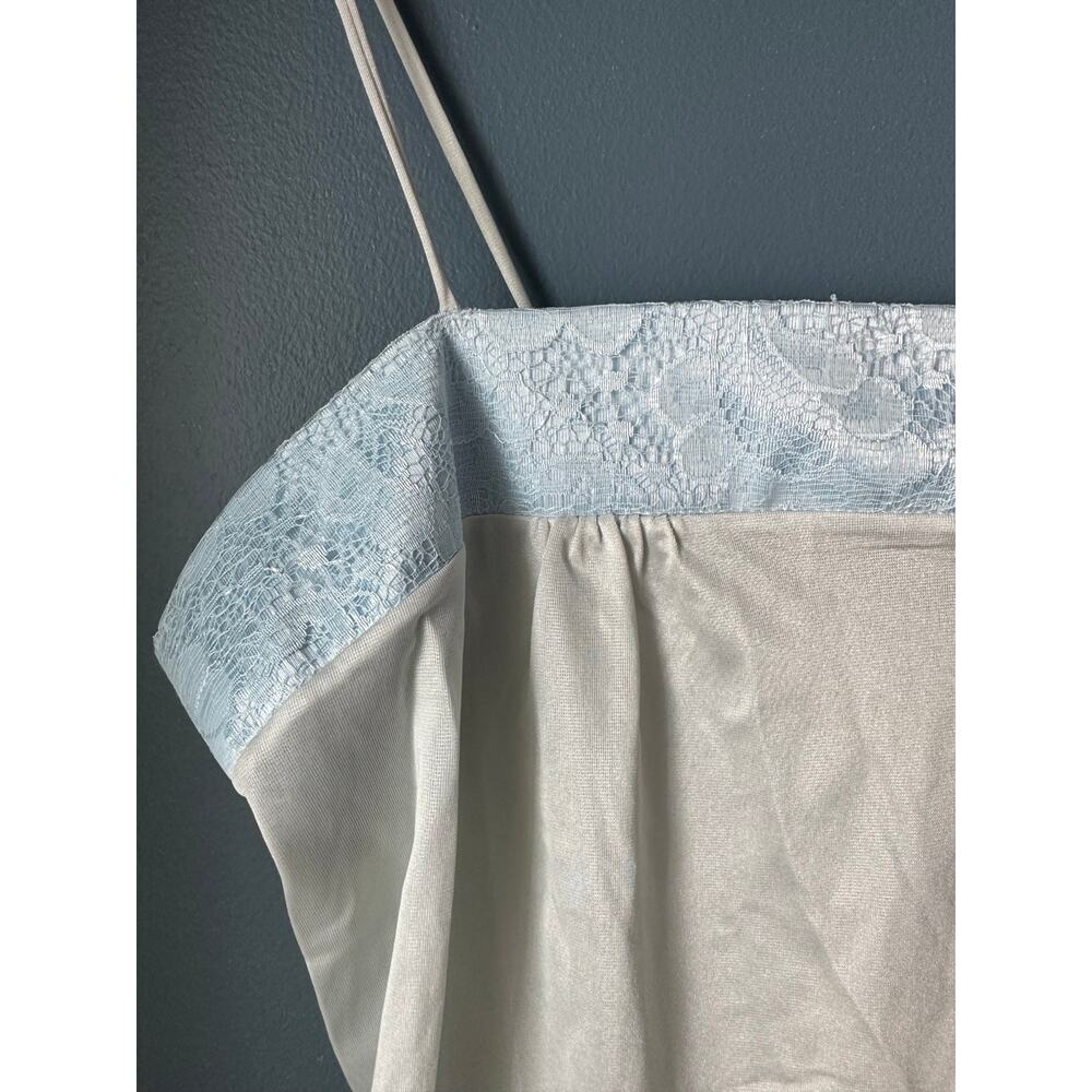 Vintage ice blue long slip nightgown - Picture 3 of 3